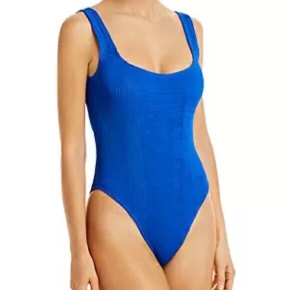 Cleonie Atlantic Blue Bathe MAILOT Low Back One Piece Sz O/S NWT - Picture 1 of 11